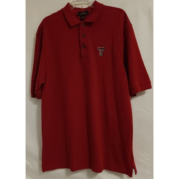 Texas Tech Red Raiders Polo Shirt Mens Medium Antigua Red Short Sleeve - Picture 1 of 6